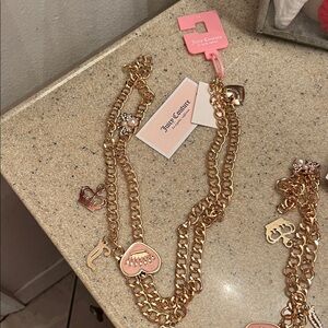 Juicy Couture Gold Chain Belt with Charms